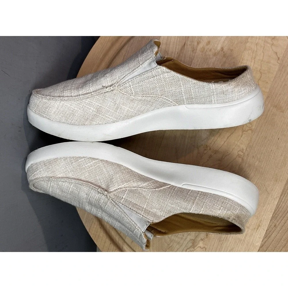 OrthoComfoot Mules‎ Mens EU 42 Beige Slip On Backless Loafer Casual Canvas